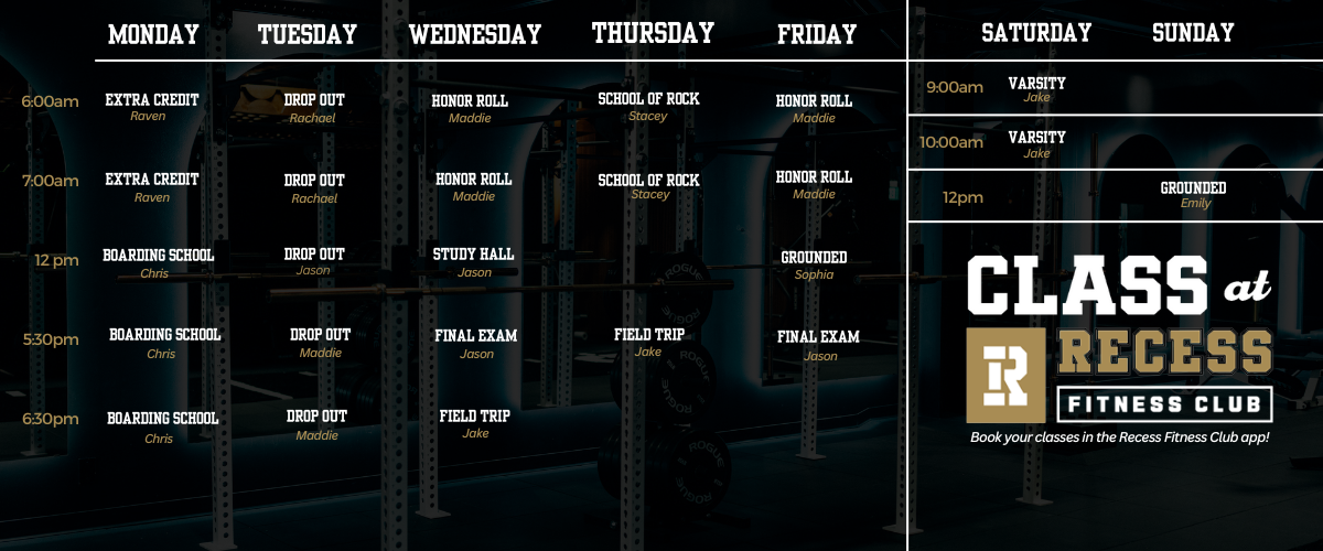 Classes at Recess Fitness