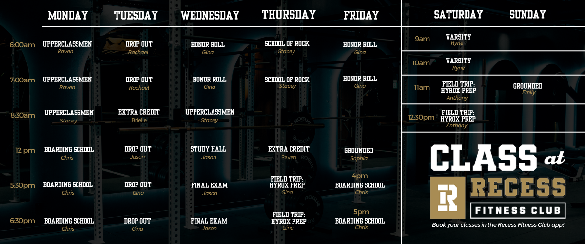 CLASS AT RECESS Schedule (1)